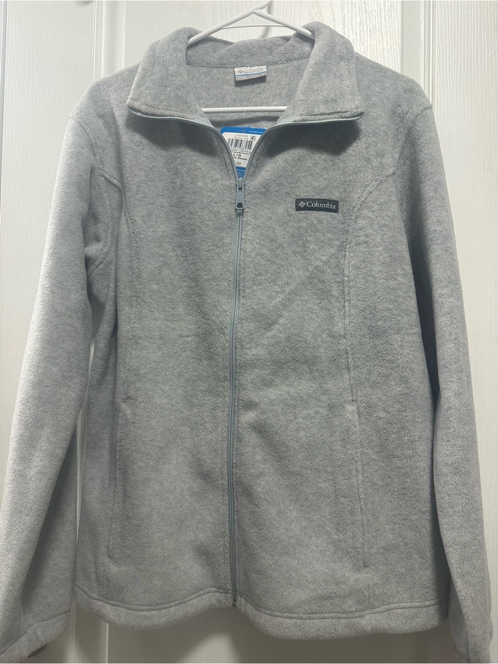Columbia Womens Light Gray Full-Zip Fleece Jacket